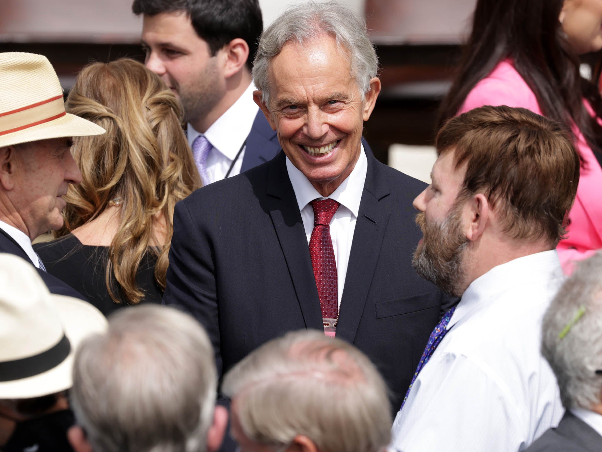 Tony Blair on the South Lawn of the White House on 15 September 2020