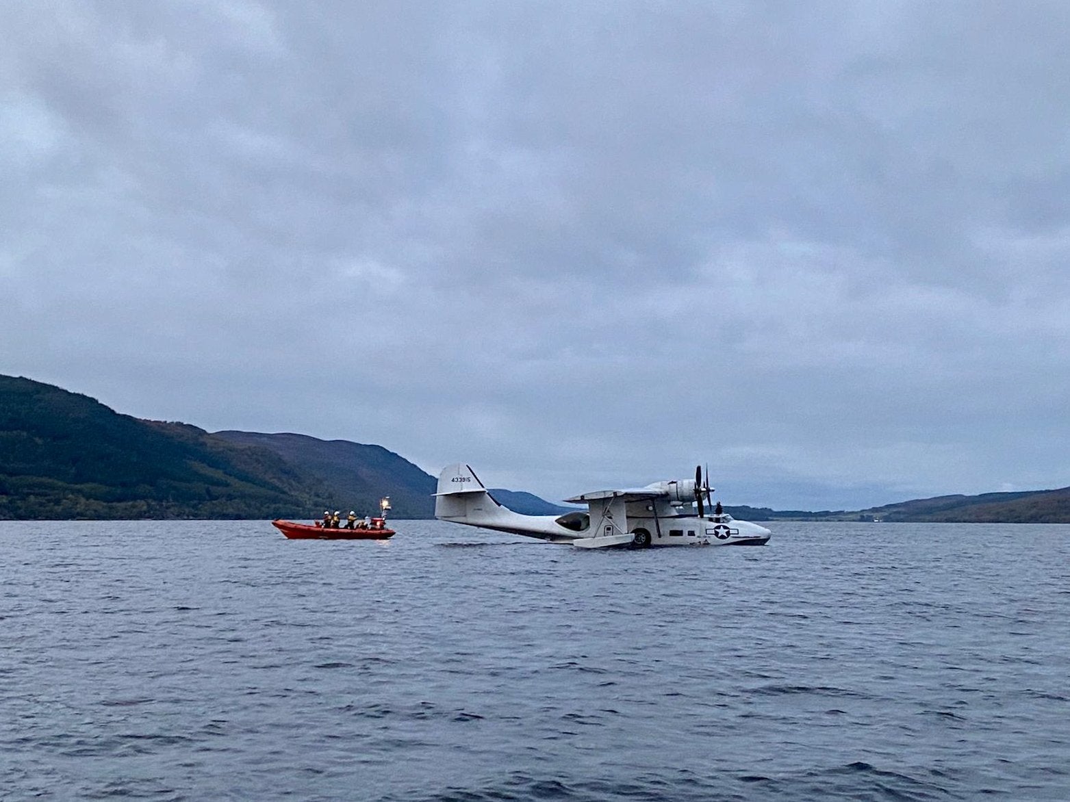 RNLI was called out to assist the plane which experienced engine troubles shortly after take-off
