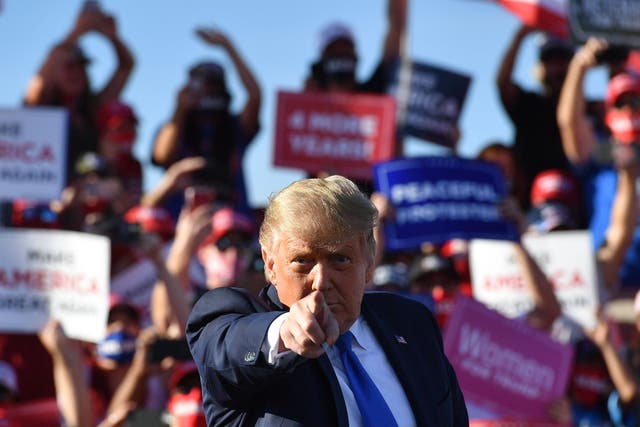 US president Donald Trump holds a campaign rally in Nevada on Sunday