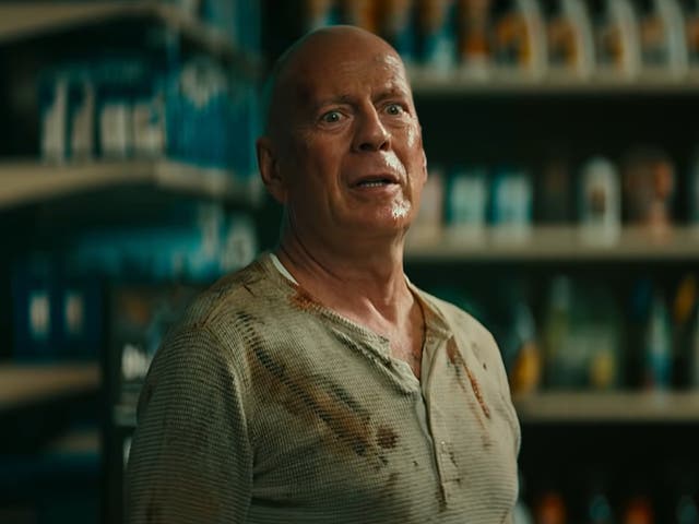 Bruce Willis as John McClane in an advert for car batteries