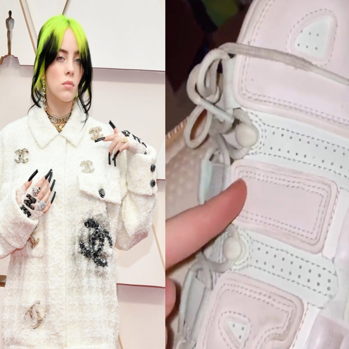 prompthunt: billie eilish with SILVER HAIR in Nike and Louis