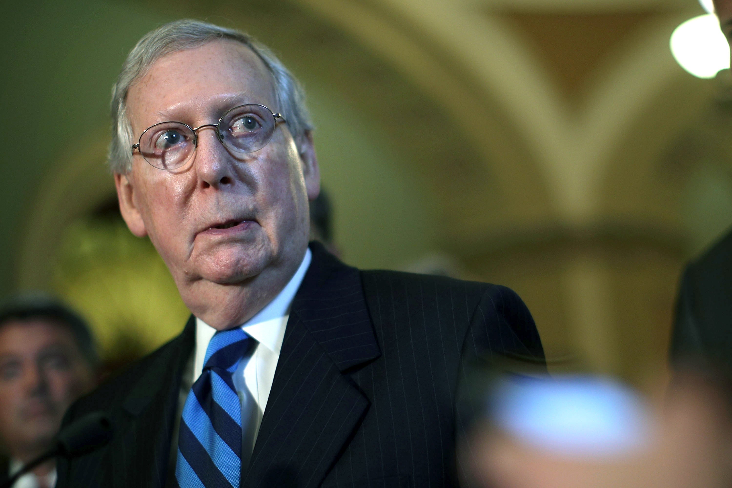 Senate Majority Leader Mitch McConnell gave no indication the government will not shutdown at midnight.