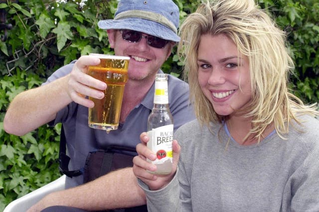 Chris Evans and Billie Piper shortly after their wedding in Las Vegas
