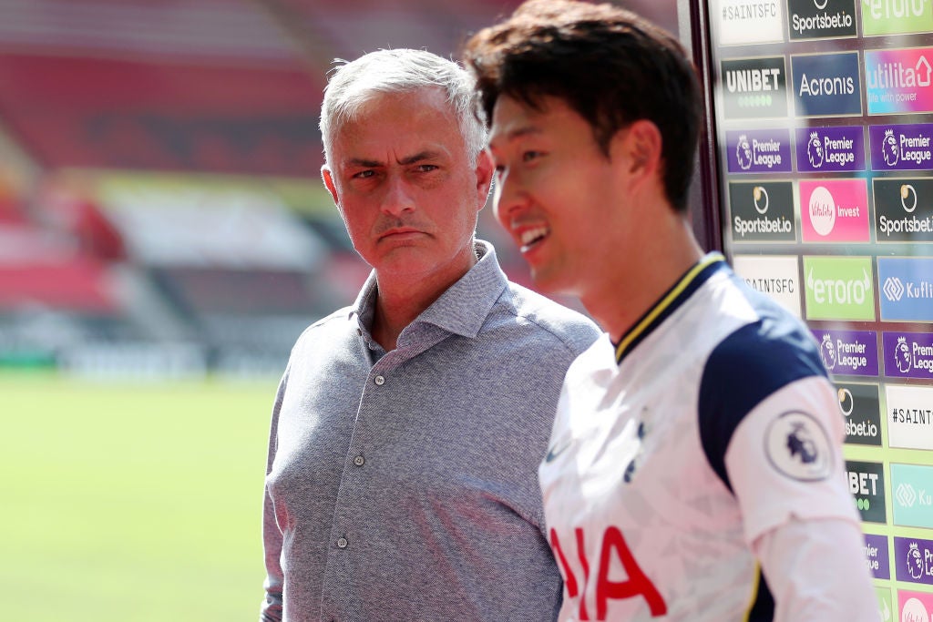 Jose Mourinho with Son Heung-min