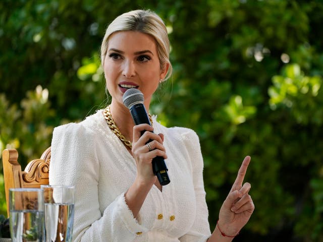 Ivanka Trump, daughter and adviser to President Donald Trump, speaks at a campaign event Monday, Oct. 12, 2020, in Las Vegas