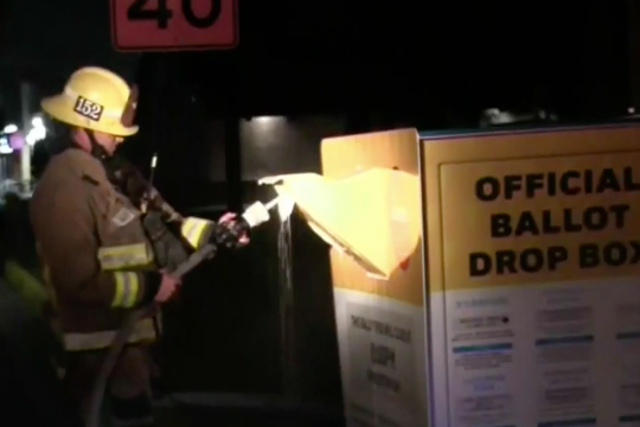 Ballots damaged after drop box is set on fire in Los Angeles