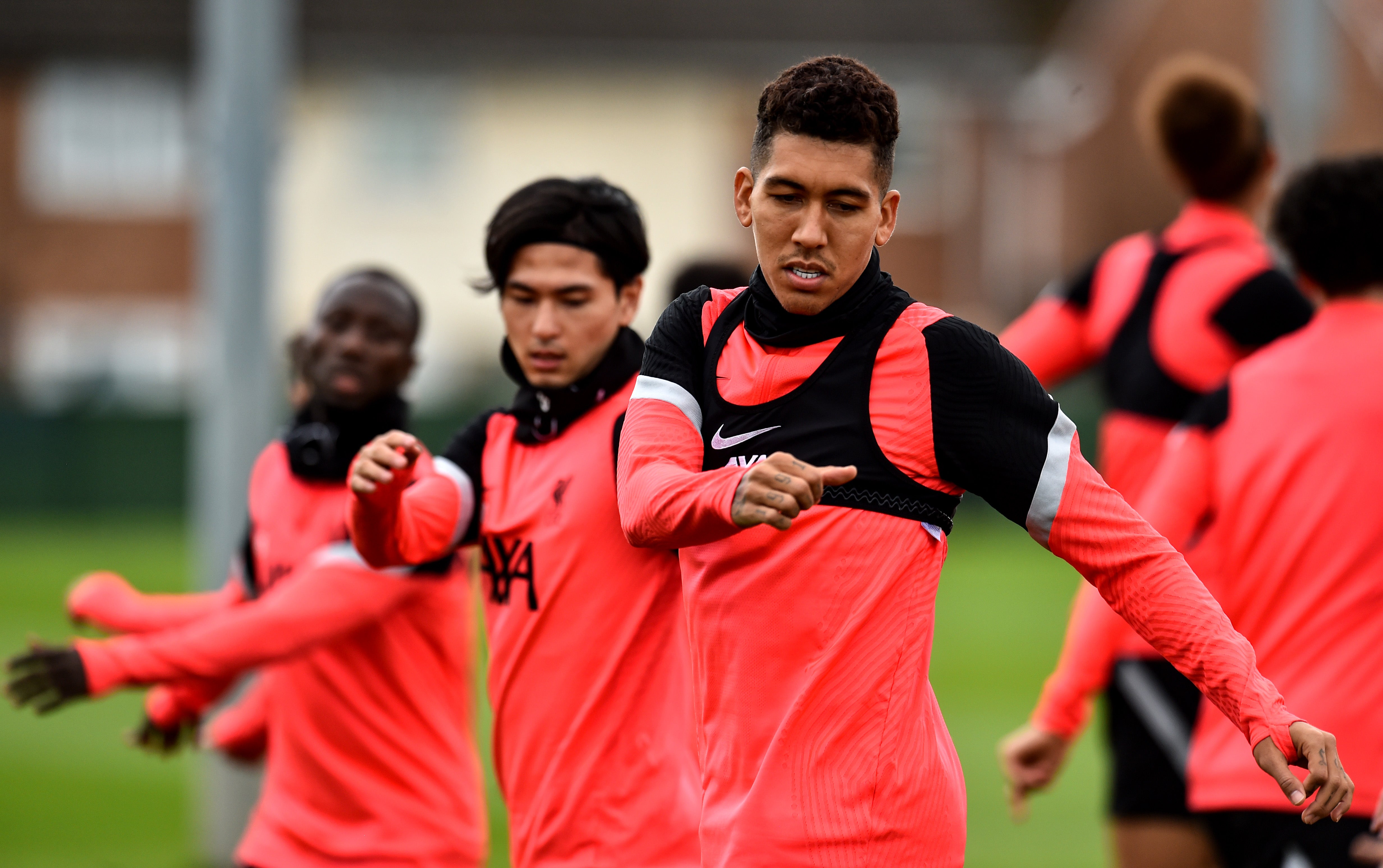 Liverpool players train ahead of their match with Ajax