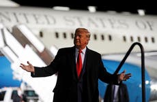 Trump tells rally he wouldn’t have come if he wasn’t losing in polls