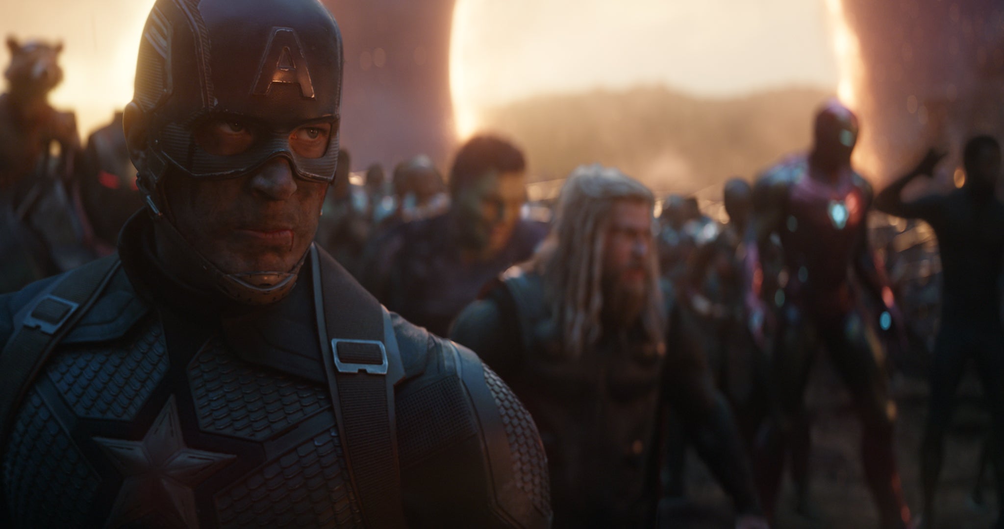 Chris Evans as Captain America and Chris Hemsworth as Thor in 2019’s ‘Avengers: Endgame'