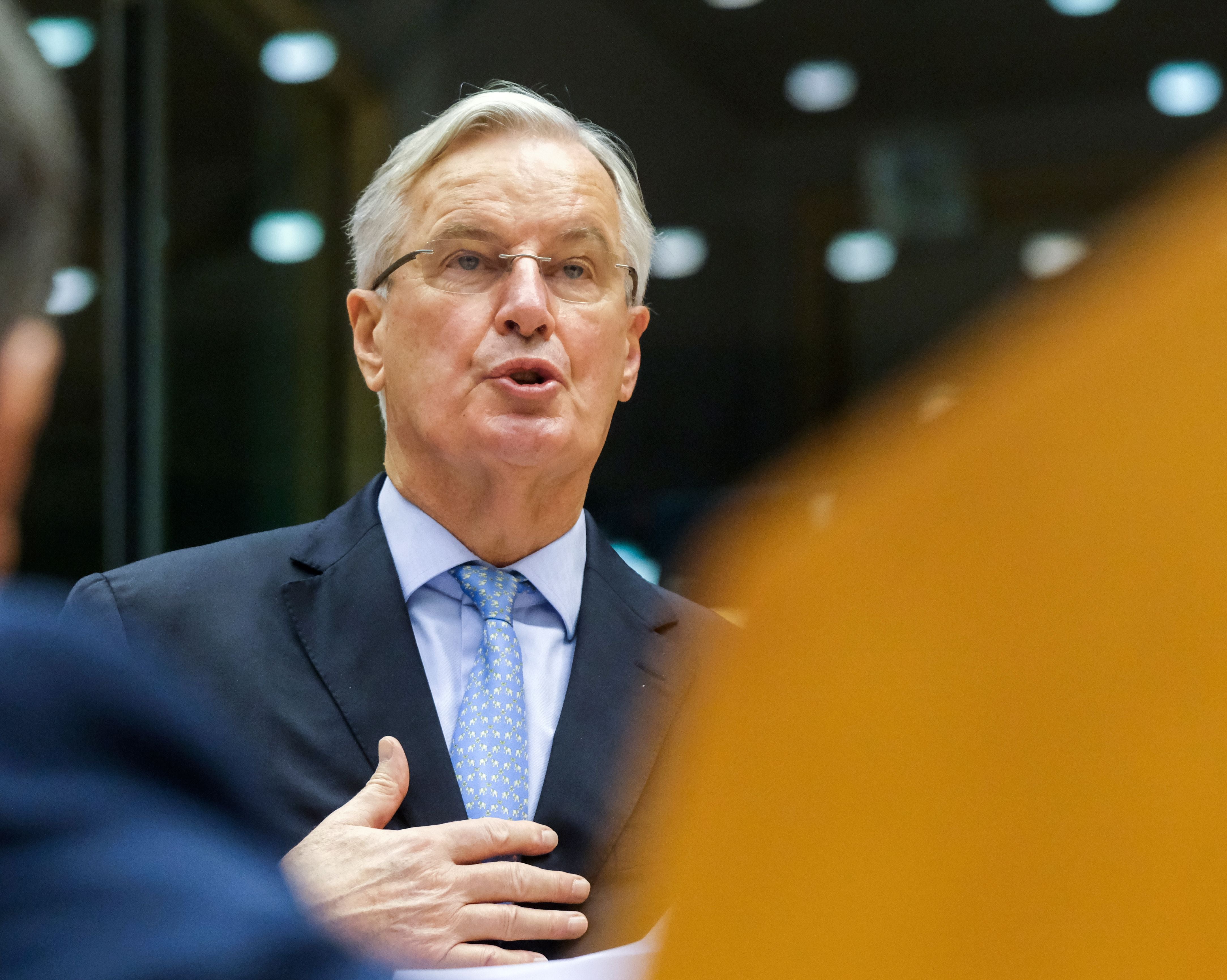 European Union chief Brexit negotiator Michel Barnier at the European Parliament in Brussels