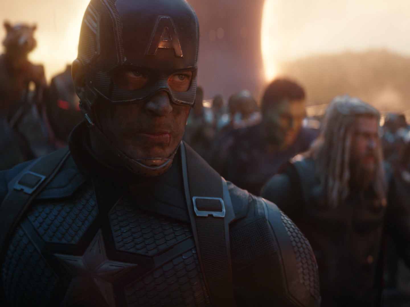 Chris Evans as Captain America and Chris Hemsworth as Thor in 2019’s ‘Avengers: Endgame'