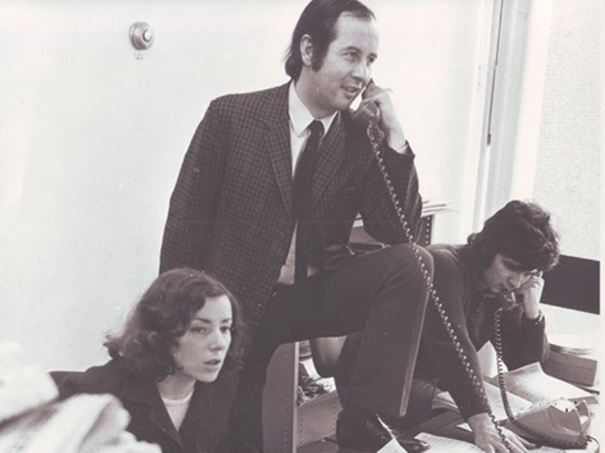 During a long career, Dobson (centre) worked in regional newsrooms across the country