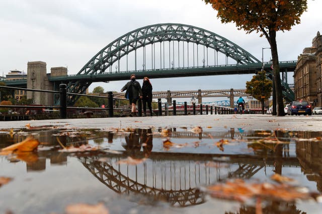 People in Newcastle wearing face-coverings to protect from coronavirus