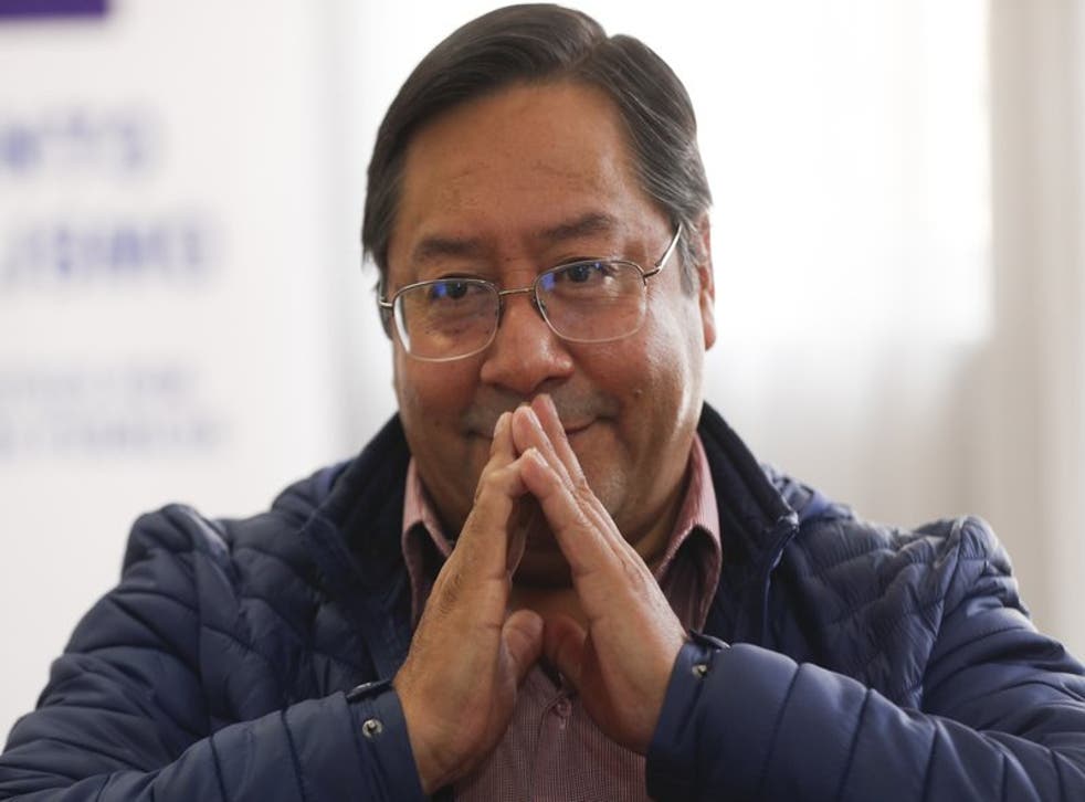 Luis Arce, candidato presidencial del Movimiento al Socialismo (MAS), ofrece una entrevista en su sede de campaña en La Paz, Bolivia, el martes 20 de octubre de 2020. (Foto/Juan Karita)