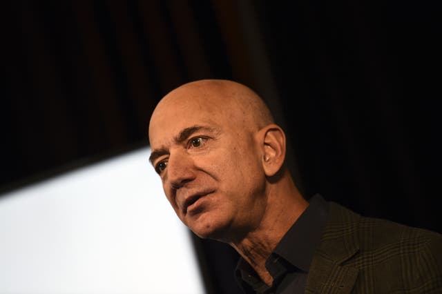Amazon Founder and CEO Jeff Bezos speaks to the media on the company’s sustainability efforts on 19 September 2019 in Washington, DC