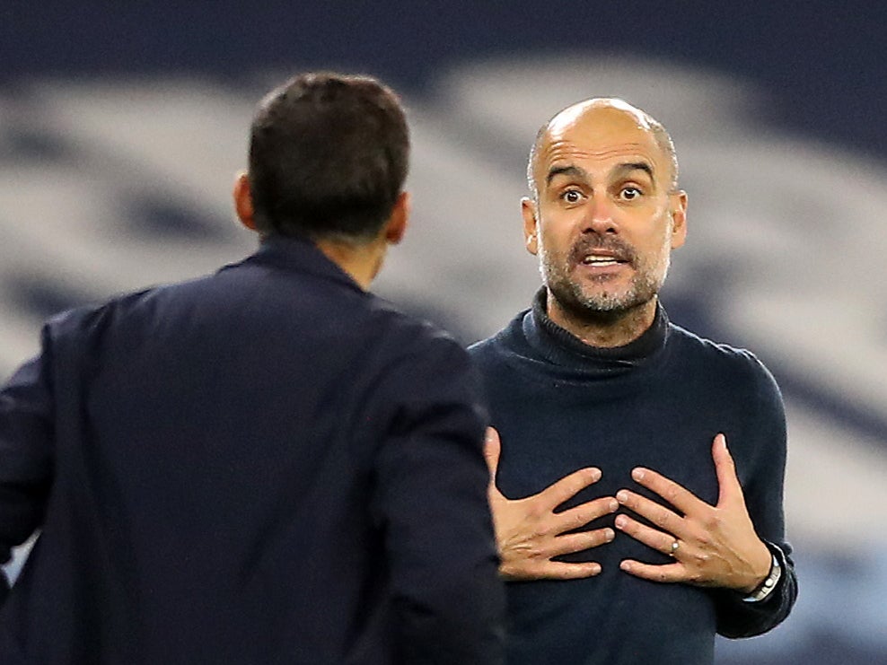 Pep Guardiola was at odds with Porto coach Sergio Conceicao throughout the fixture