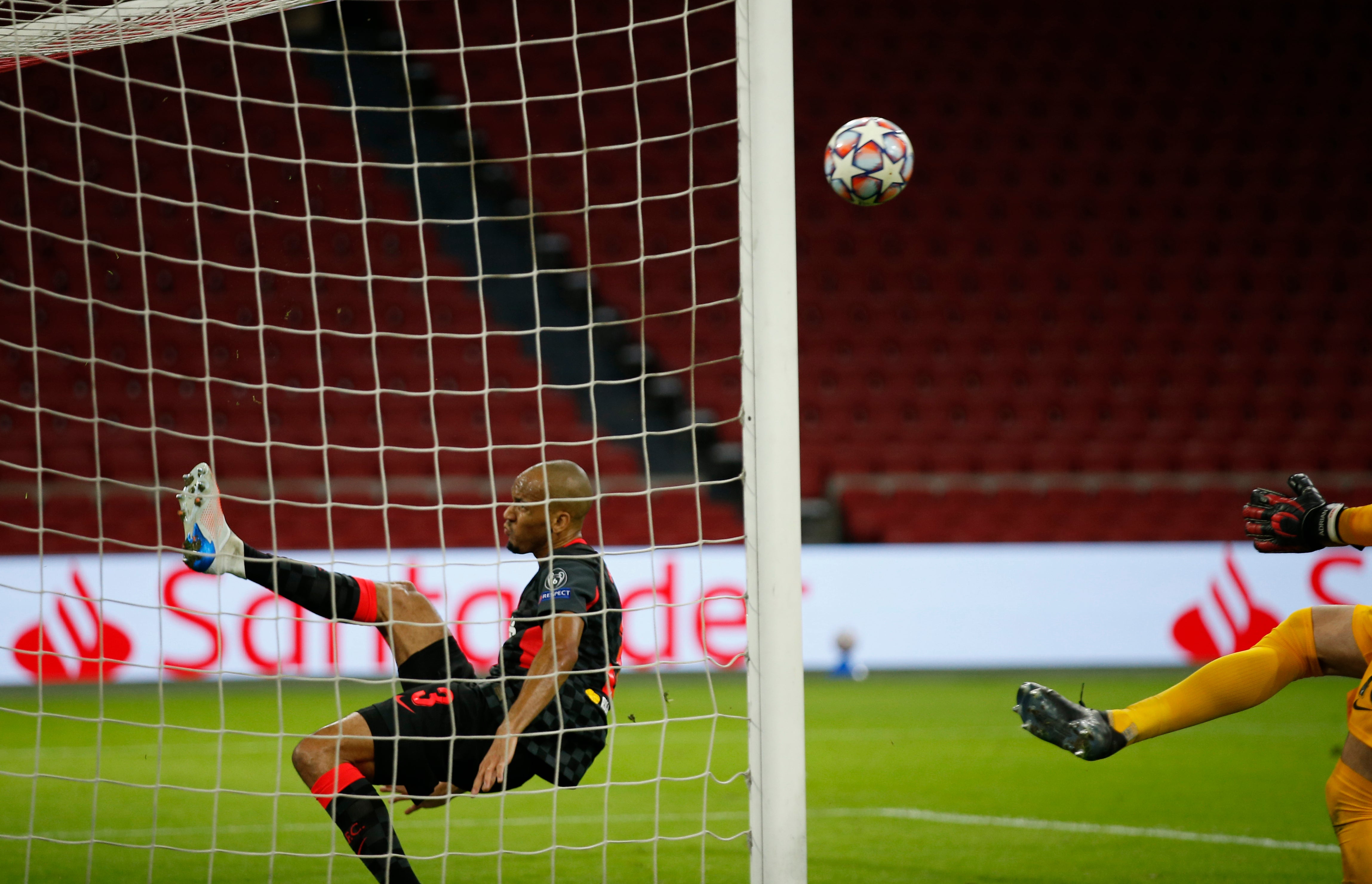 Fabinho made a crucial goal-line clearance in Liverpool’s 1-0 victory over Ajax