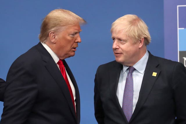 Trump and Boris Johnson during the Nato heads of government summit in December 2019