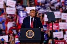 Trump mocks Obama in rambling speech