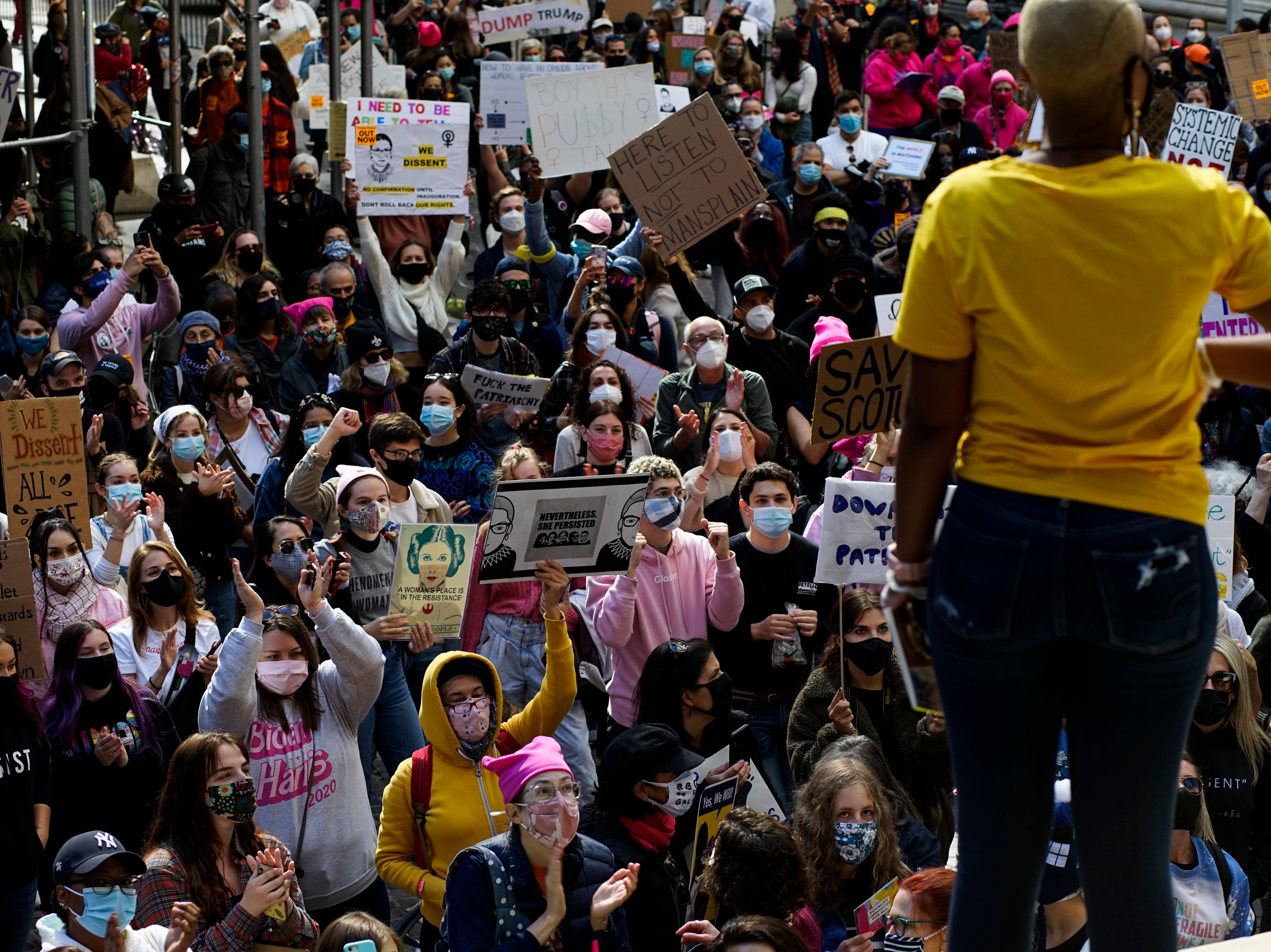 A vote mural is seen on NYC's Houston Street.  The city is carrying out early voting in a presidential election for first time in its history