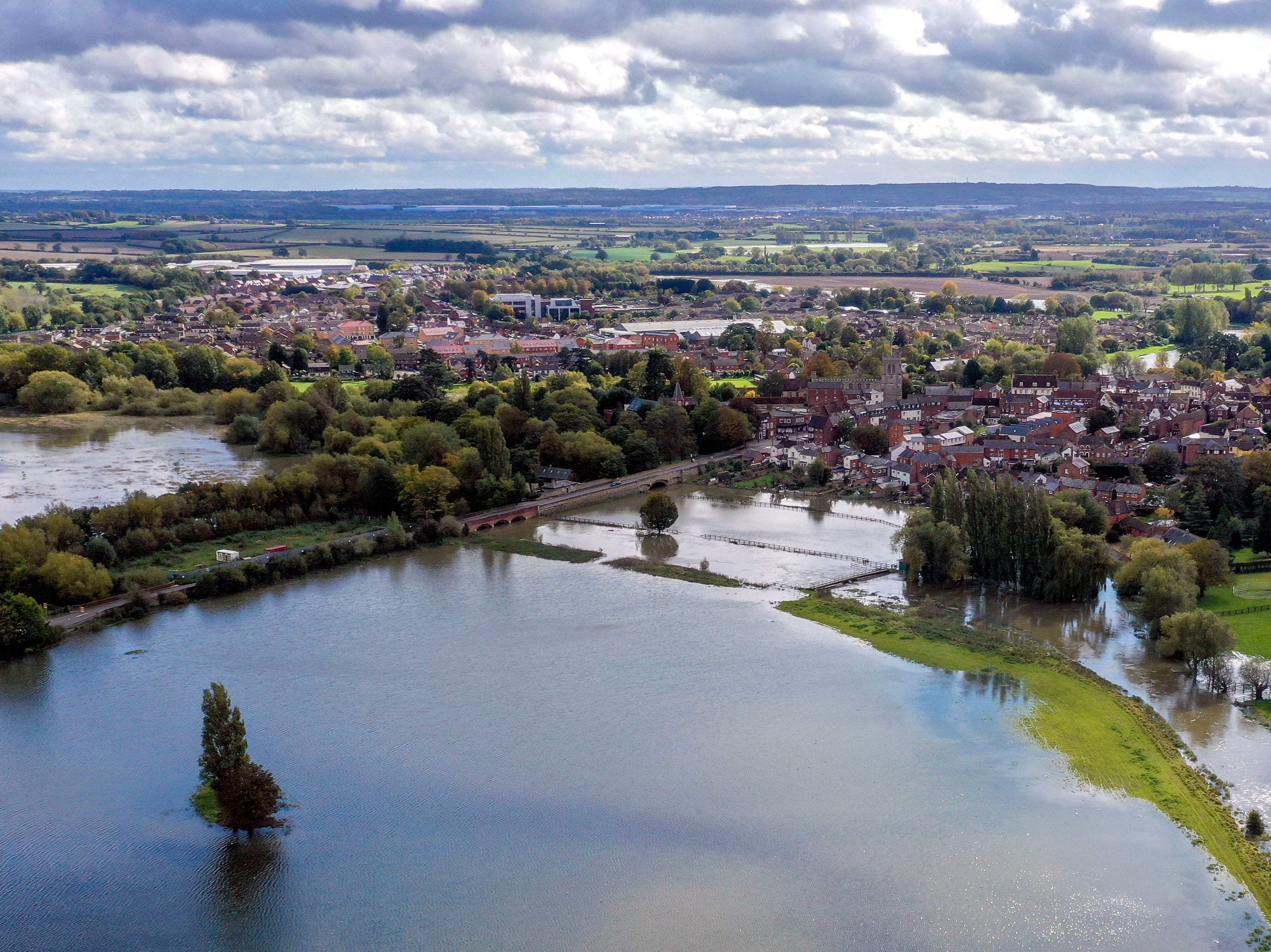 Flooded fields in Buckinghamshire in October, following the UK’s heaviest day of rain on record