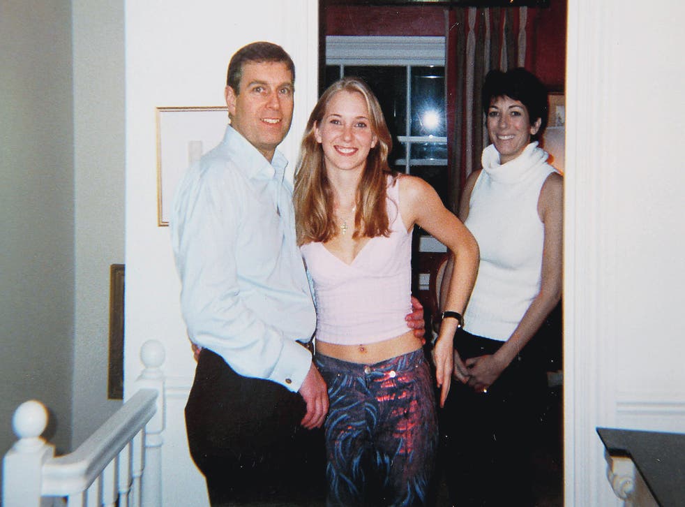 <p>Prince Andrew, Virginia Roberts Giuffre, and Ghislaine Maxwell in 2001 </p>
