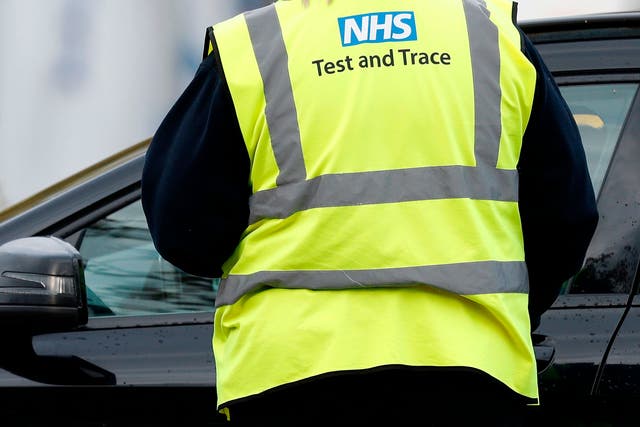 An NHS Test and Trace worker