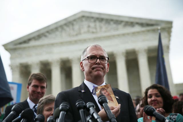 <p>Jim Obergefell’s case led to the legalisation of gay marriage in America  </p>