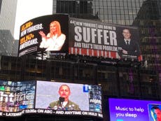 Ivanka and Jared skewered by Lincoln Project Times Square billboards