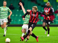Celtic denied comeback against AC Milan as Leicester and Rangers win
