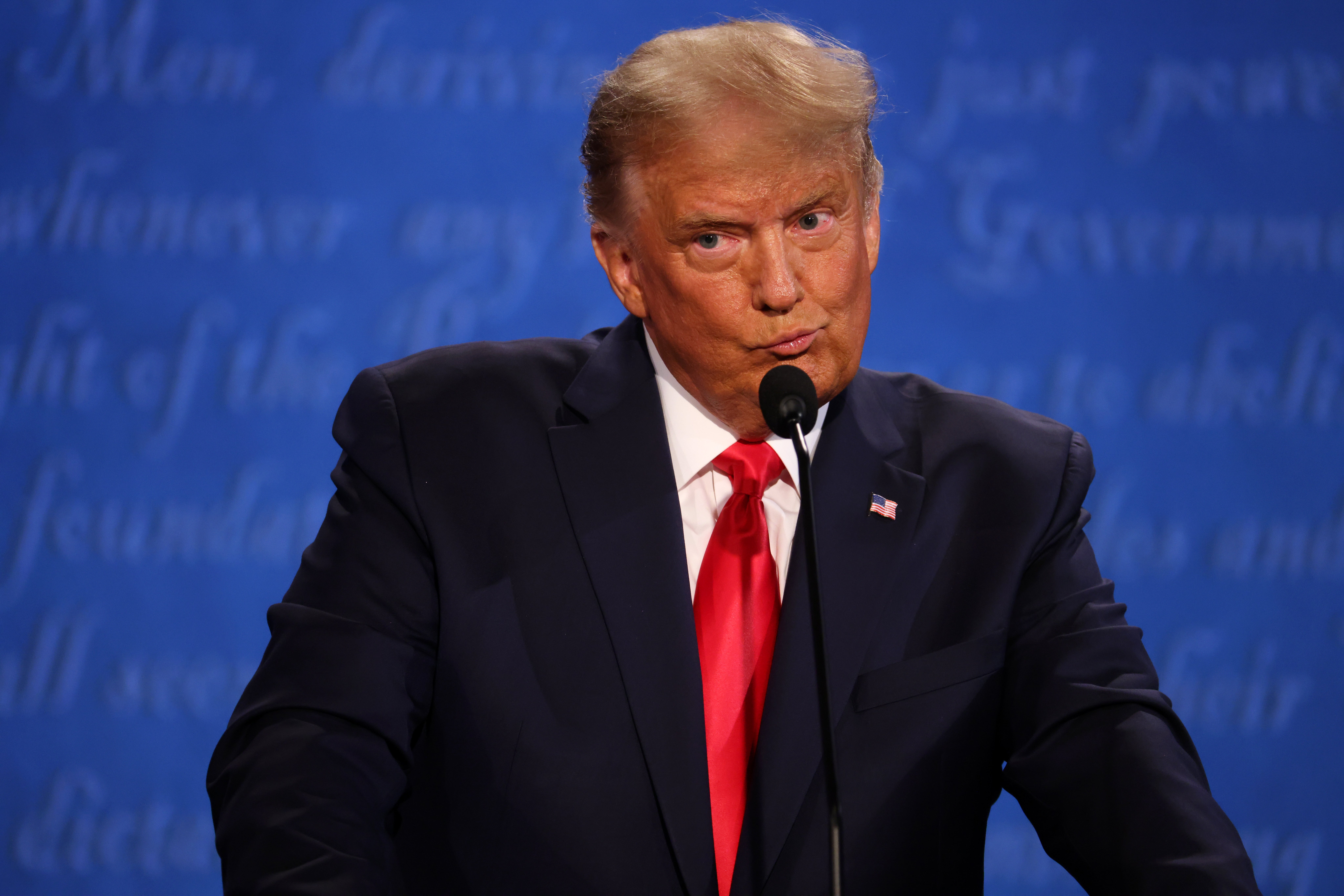 Donald Trump durante el último debate presidencial antes de las elecciones.