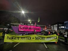 Extinction Rebellion blockade gates at Ineos oil refinery