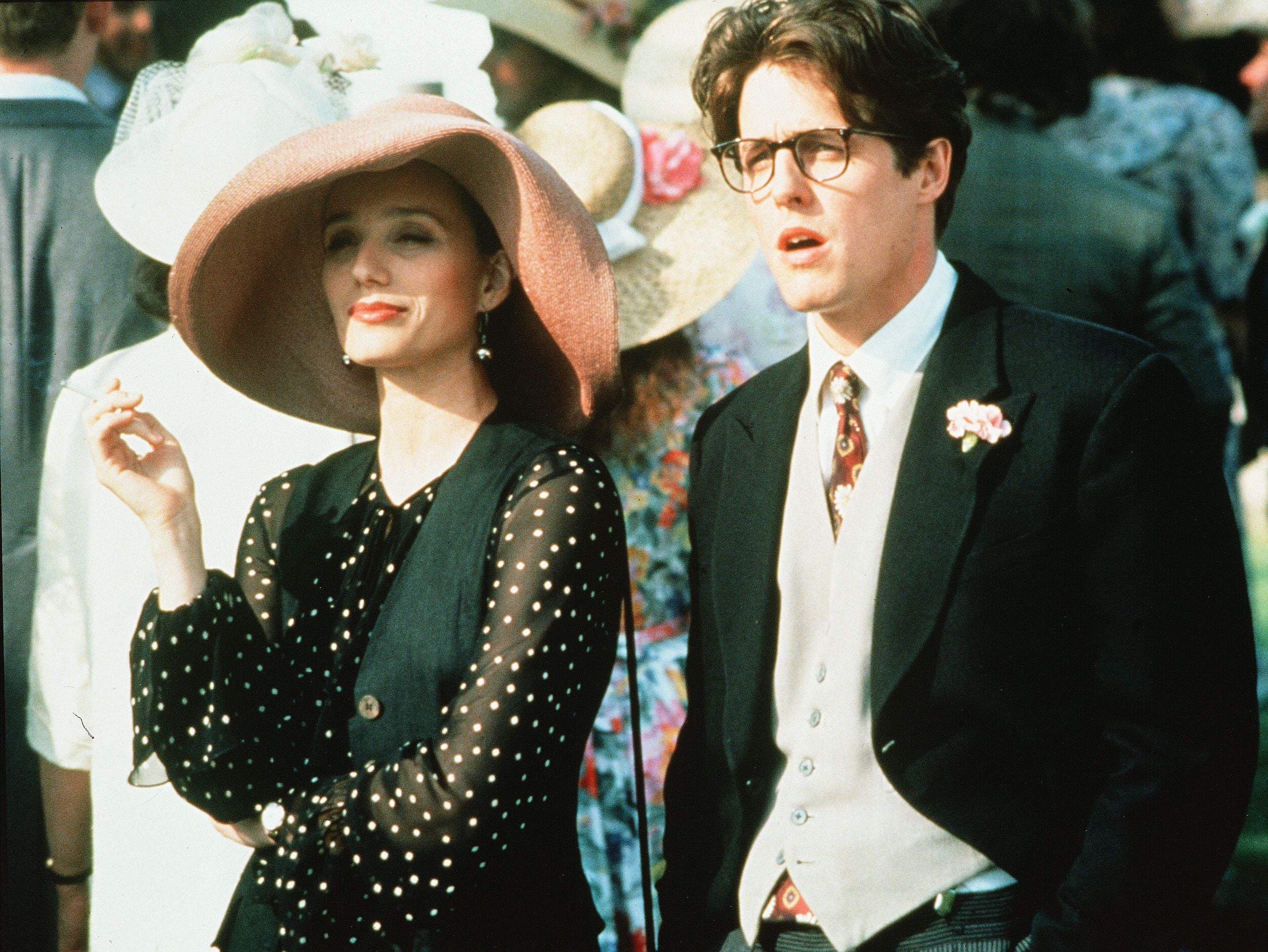 Kristin Scott Thomas and Hugh Grant in ‘Four Weddings and a Funeral’, an inspiration for Stourton and Palmer