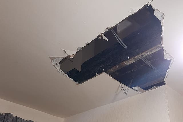 Omeimah's two-year-old daughter was seriously injured when the ceiling – which she had been raising concerns about for months – fell in on her