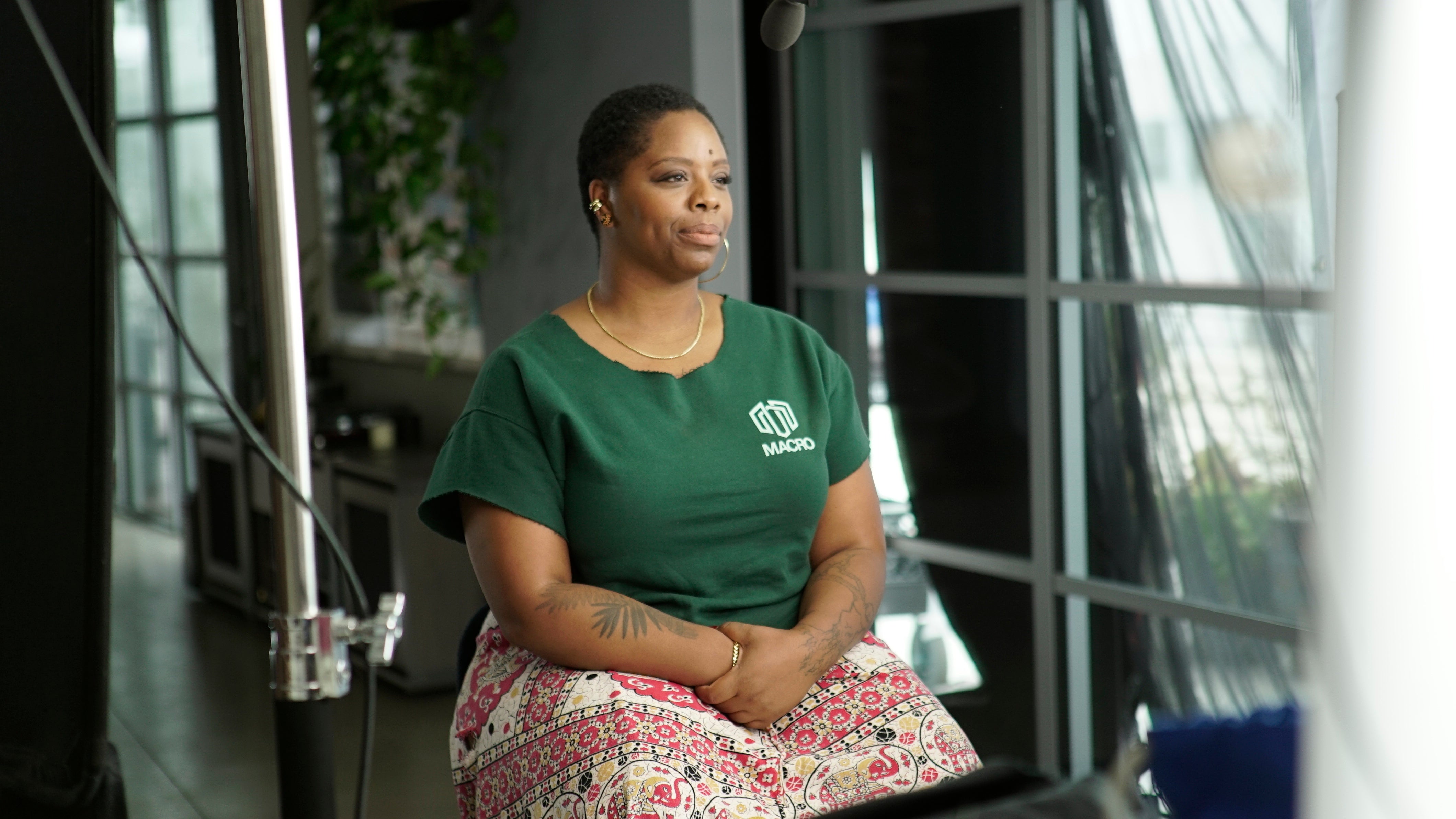 Patrisse Cullors speaks during a PBS documentary
