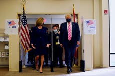 Trump casts his vote in Florida in person wearing a mask