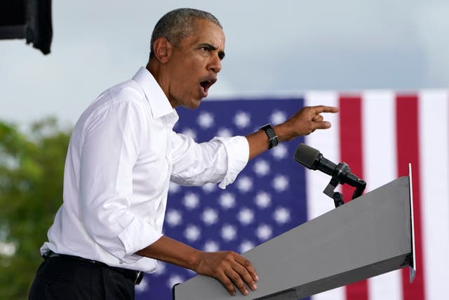 Obama campaigns for Democratic presidential candidate former Vice President Joe Biden