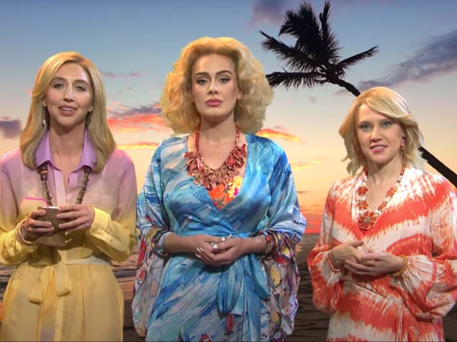 Heidie Gardner, Adele and Kate McKinnon in the SNL sketch