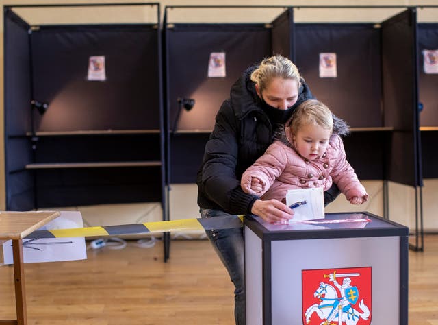 Virus Outbreak Lithuania Election