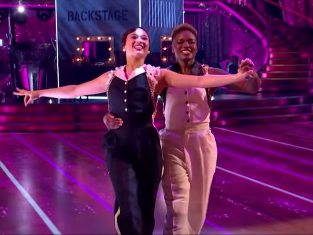 Nicola Adams  and Katya Jones perform on Strictly Come Dancing