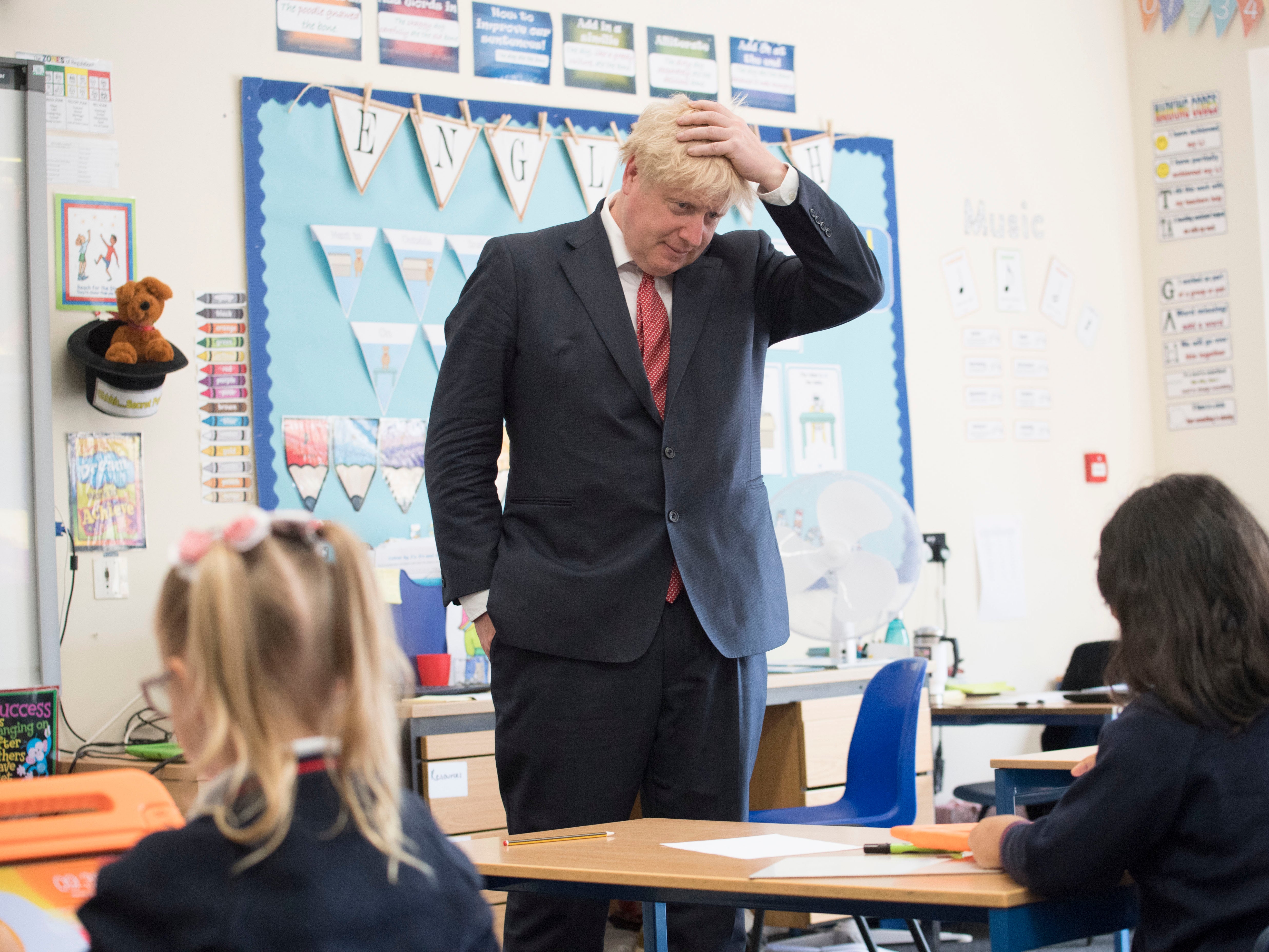 Boris Johnson on a visit to The Discovery School in West Malling, 20 July, 2020