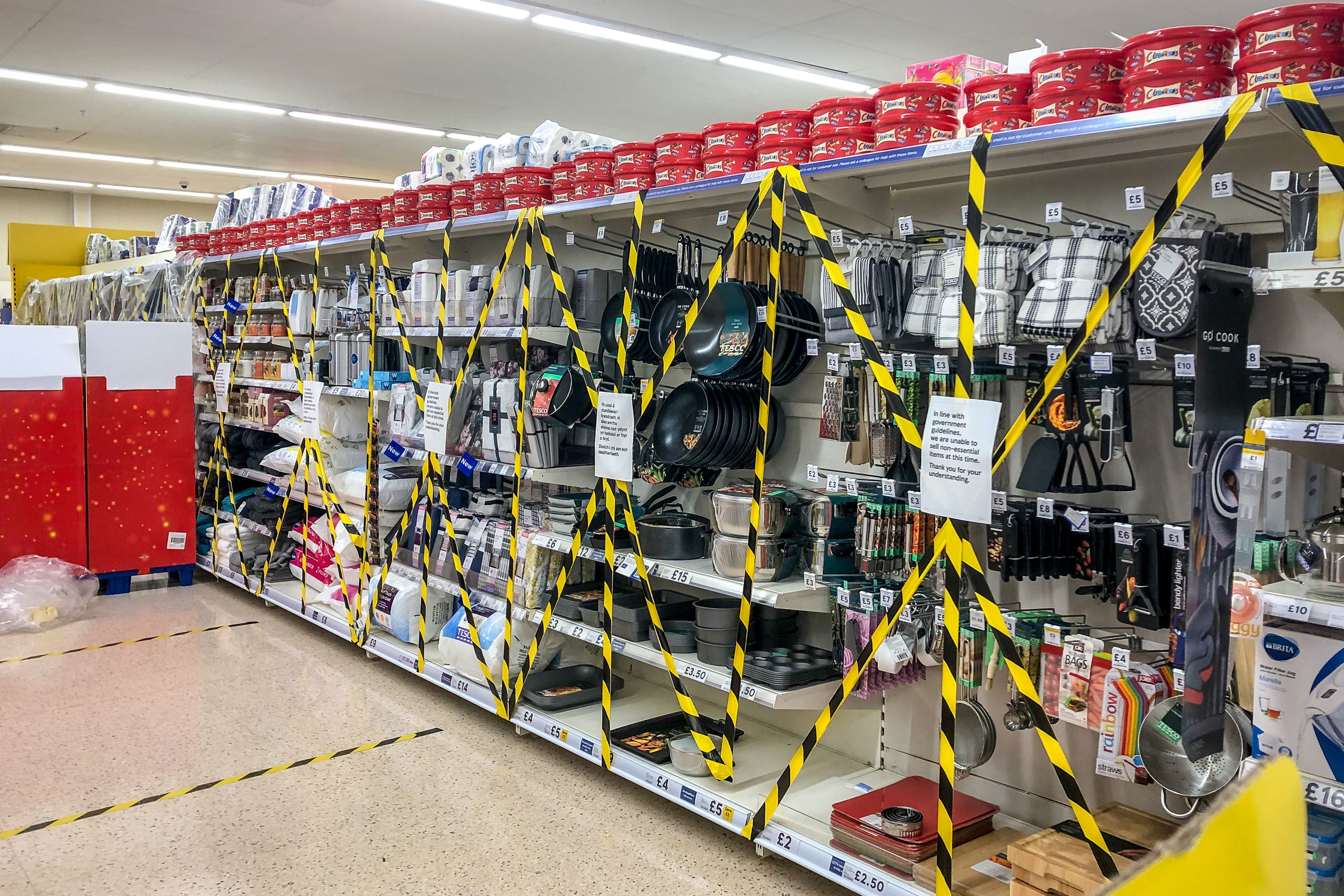 Supermarkets in Wales have been told to remove or cordon off ‘non-essential’ items