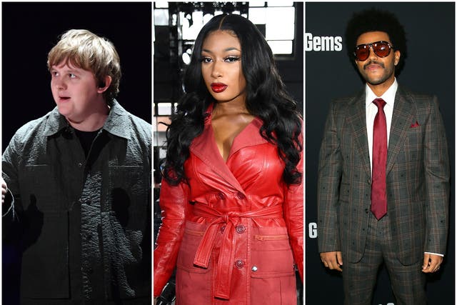 From L-R: Lewis Capaldi, Megan Thee Stallion and The Weeknd were among the nominees for the 2020 American Music Awards