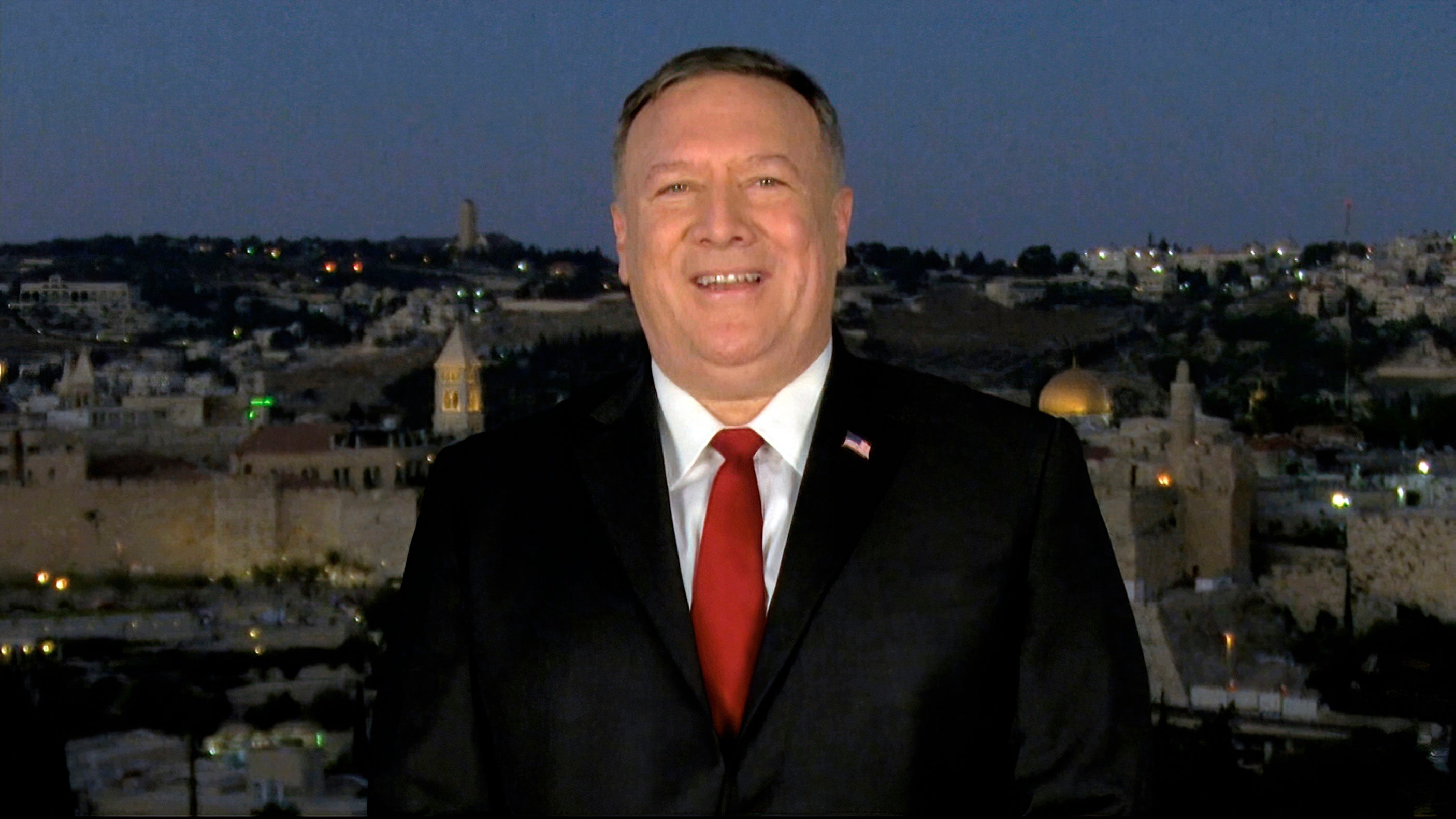 Secretary of State Mike Pompeo speaks from Jerusalem during the second night of the Republican National Convention
