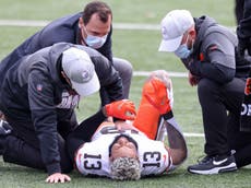 Odell Beckham Jr suffers season-ending injury in Cleveland Browns’ NFL win over Cincinnati Bengals