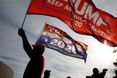 Trump supporter pulls gun on protesters after liquid is dumped on him