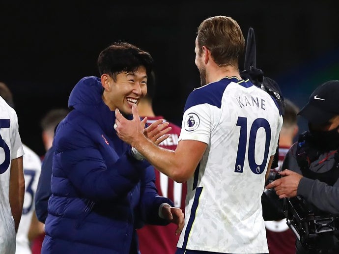 Tottenham forwards Son Heung min and Harry Kane