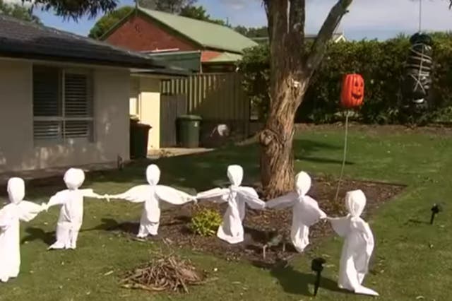 A Halloween display by McLaren Vale resident Daniel Abbie, in South Australia, was likened to a KKK lynching