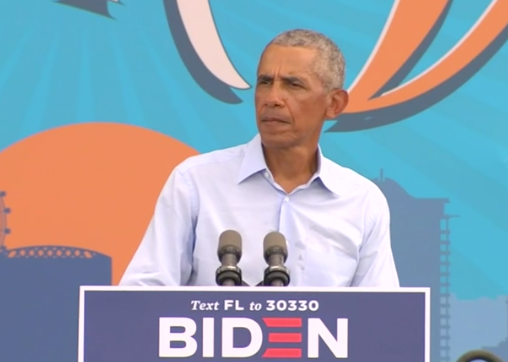 Barack Obama campaigns for Joe Biden in Orlando, Florida on 27 October, 2020