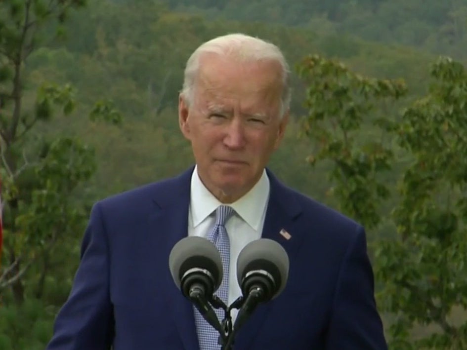 Joe Biden speaking during a rally in Warm Springs, Georgia, on Tuesday 27 October 2020